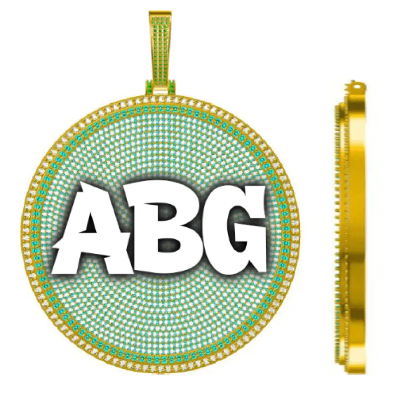 CUSTOM LETTER NECKLACE 3D BIG DISC made by The GUU Shop