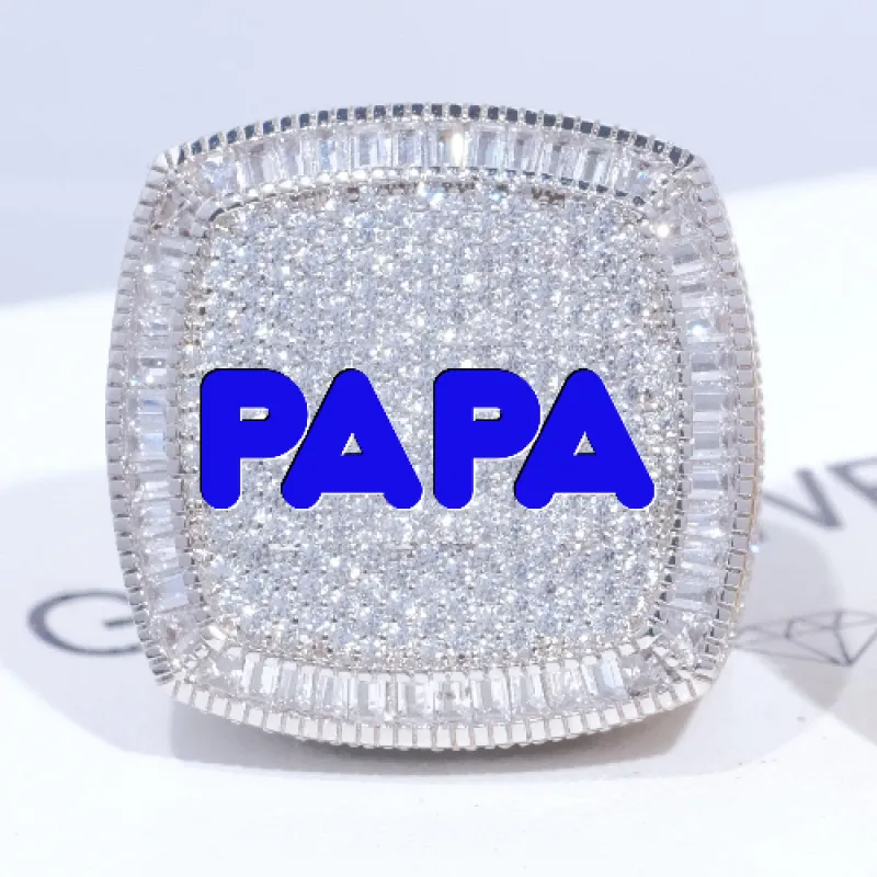 CUSTOM LETTER 3D ICED RING made by The GUU Shop