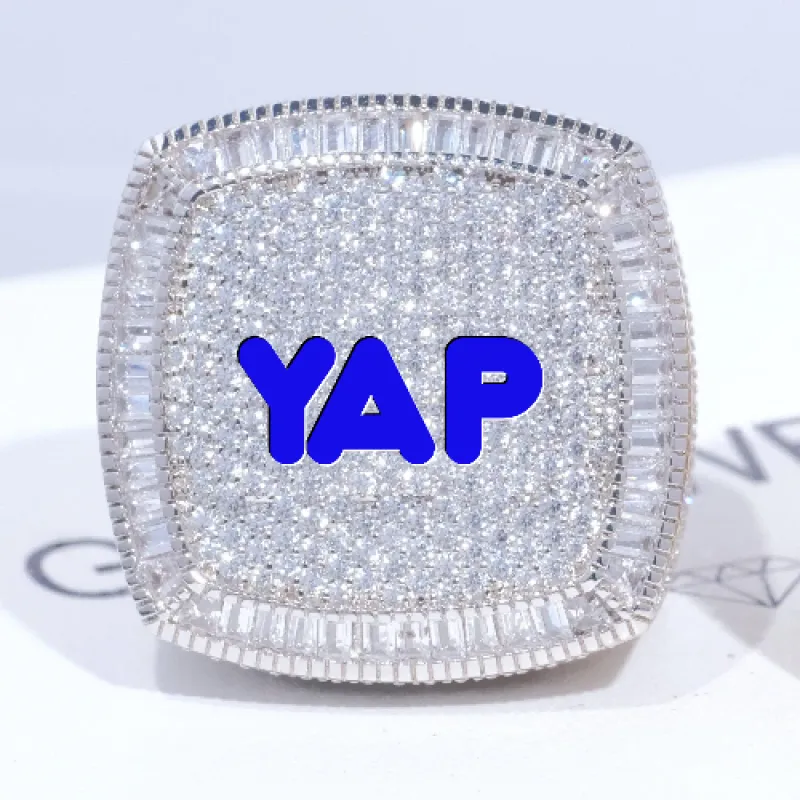 CUSTOM LETTER 3D ICED RING made by The GUU Shop