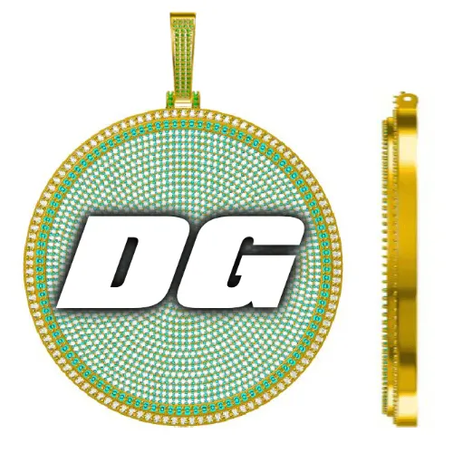 CUSTOM LETTER NECKLACE 3D BIG DISC sold by The GUU Shop