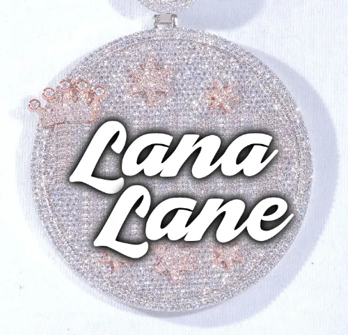 CUSTOM LETTER NECKLACE 3D BIG CROWN DISC sold by The GUU Shop