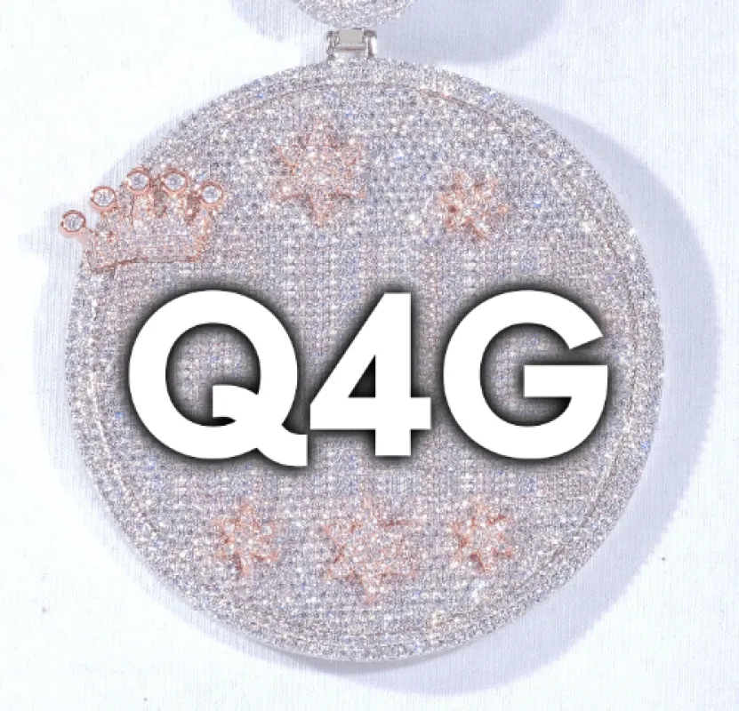 CUSTOM LETTER NECKLACE 3D BIG CROWN DISC made by The GUU Shop
