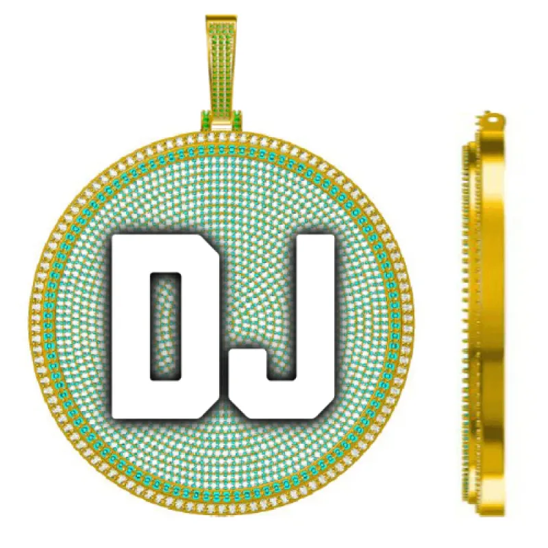 CUSTOM LETTER NECKLACE 3D BIG DISC made by The GUU Shop