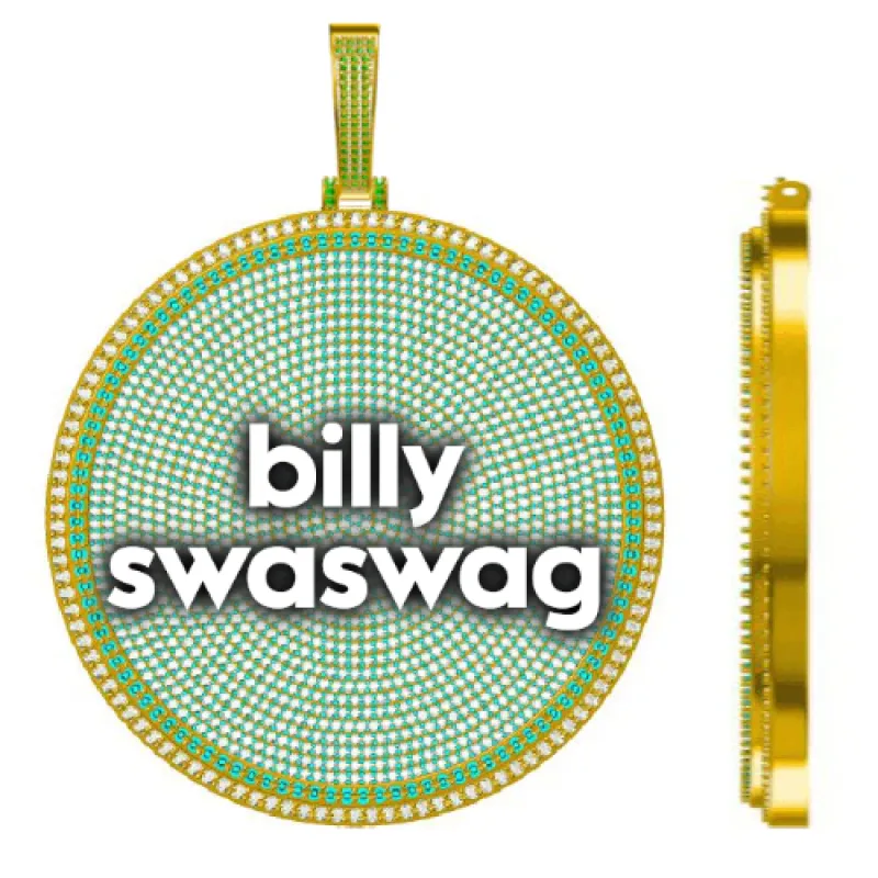 CUSTOM LETTER NECKLACE 3D BIG DISC made by The GUU Shop