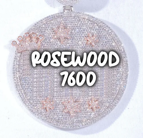 CUSTOM LETTER NECKLACE 3D BIG CROWN DISC sold by The GUU Shop