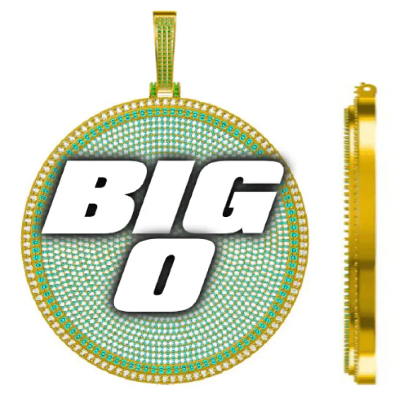 CUSTOM LETTER NECKLACE 3D BIG DISC made by The GUU Shop