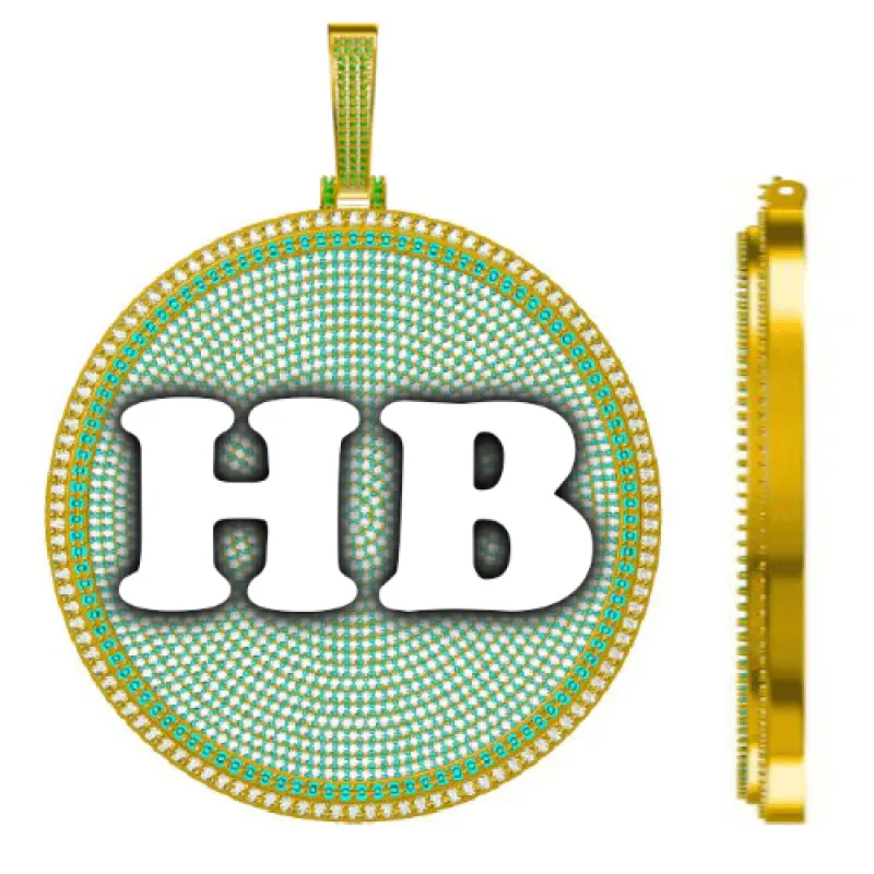 CUSTOM LETTER NECKLACE 3D BIG DISC made by The GUU Shop