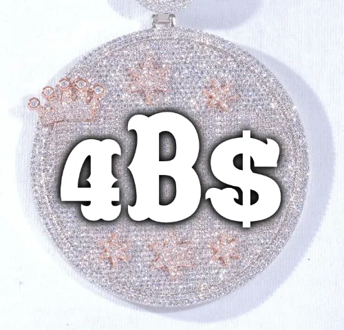 CUSTOM LETTER NECKLACE 3D BIG CROWN DISC sold by The GUU Shop