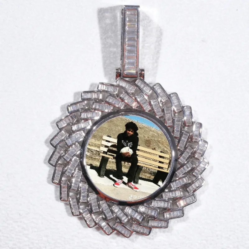 Large 3D Baguette Custom Picture Pendant sold by The GUU Shop
