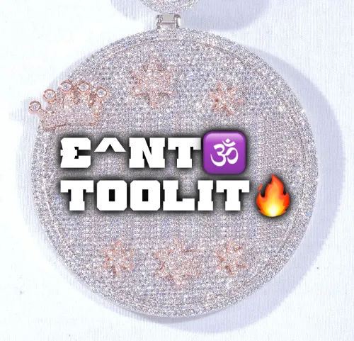 CUSTOM LETTER NECKLACE 3D BIG CROWN DISC sold by The GUU Shop