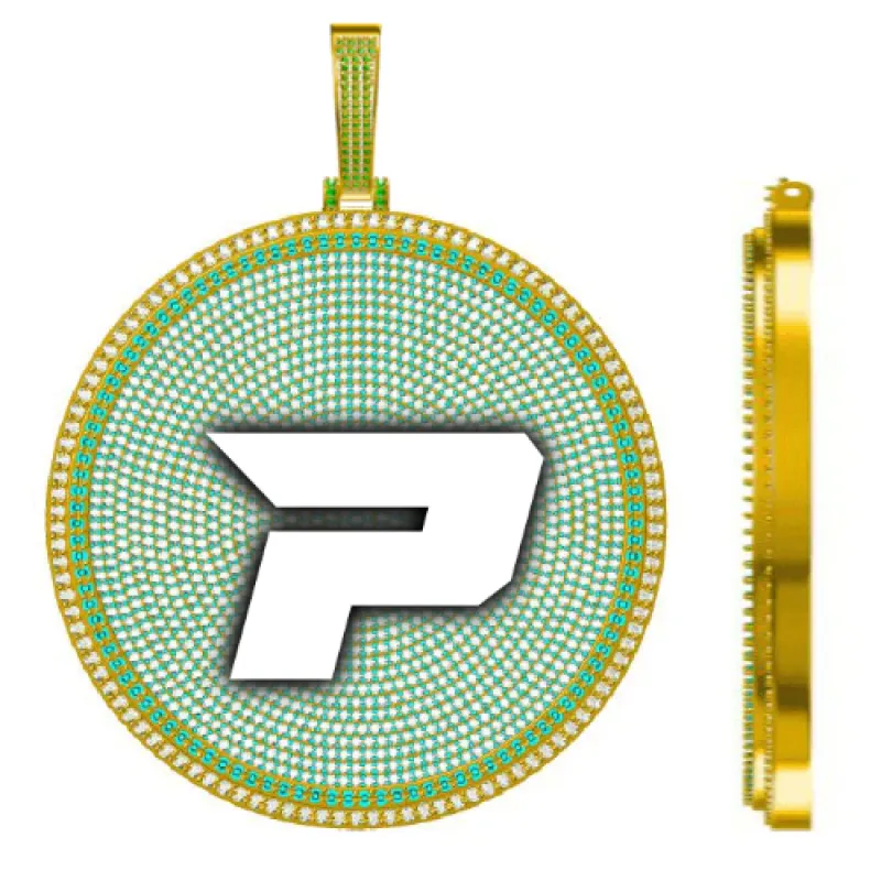 CUSTOM LETTER NECKLACE 3D BIG DISC made by The GUU Shop