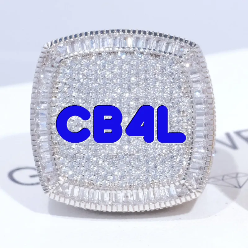 CUSTOM LETTER 3D ICED RING made by The GUU Shop