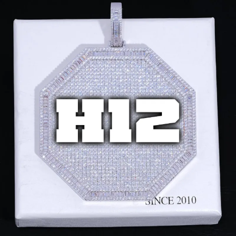 CUSTOM LETTER NECKLACE 3D BIG OCTAGON made by The GUU Shop