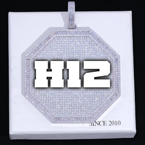 CUSTOM LETTER NECKLACE 3D BIG OCTAGON sold by The GUU Shop