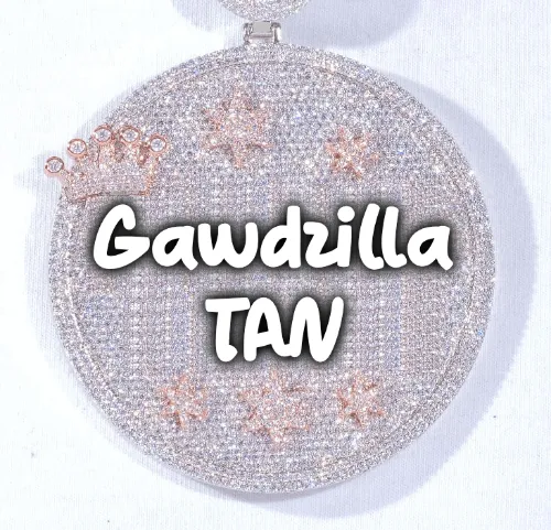 CUSTOM LETTER NECKLACE 3D BIG CROWN DISC sold by The GUU Shop