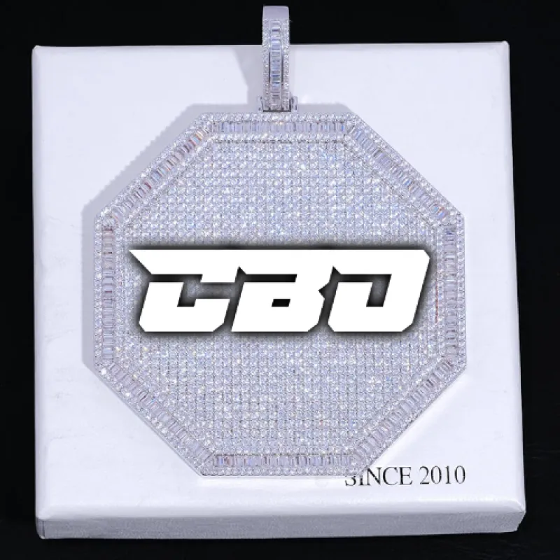 CUSTOM LETTER NECKLACE 3D BIG OCTAGON made by The GUU Shop