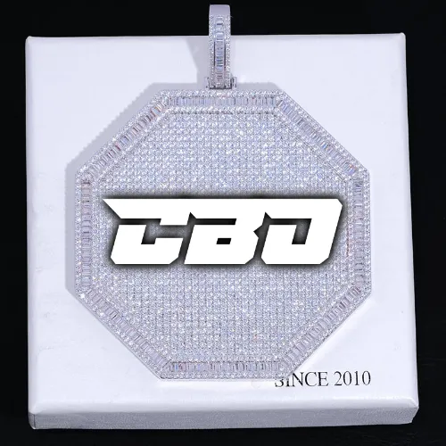 CUSTOM LETTER NECKLACE 3D BIG OCTAGON sold by The GUU Shop