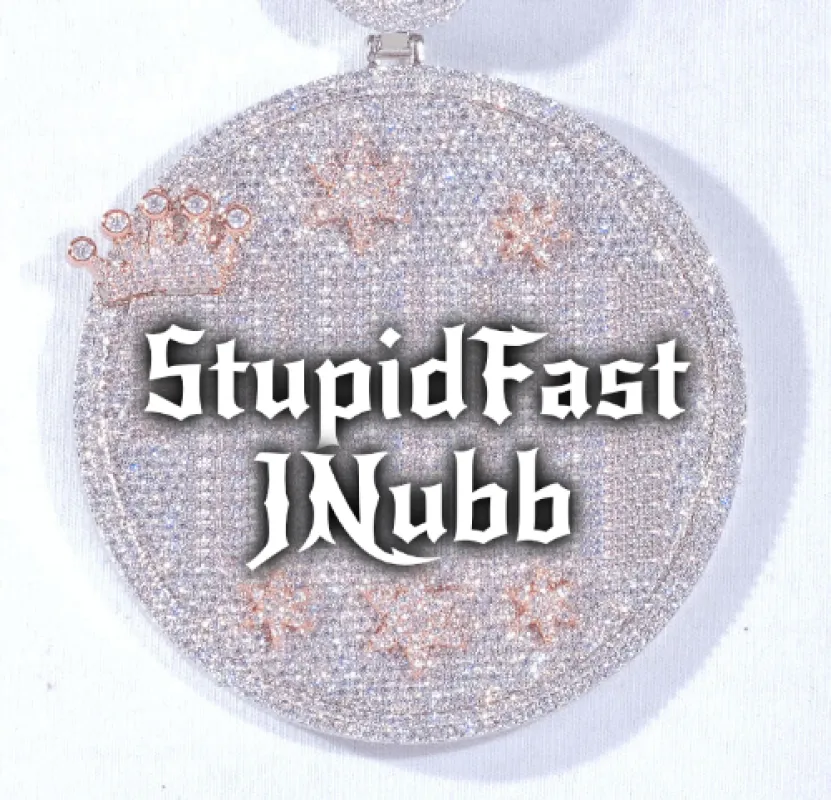 CUSTOM LETTER NECKLACE 3D BIG CROWN DISC sold by The GUU Shop