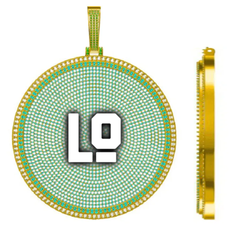 CUSTOM LETTER NECKLACE 3D BIG DISC made by The GUU Shop