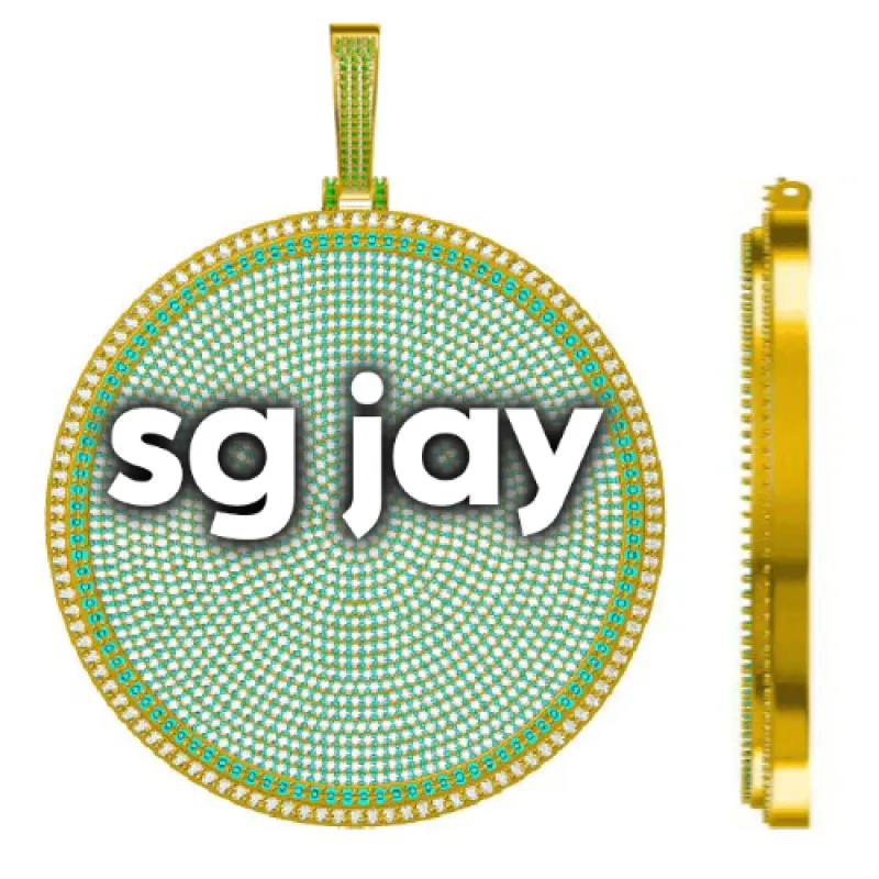 CUSTOM LETTER NECKLACE 3D BIG DISC made by The GUU Shop