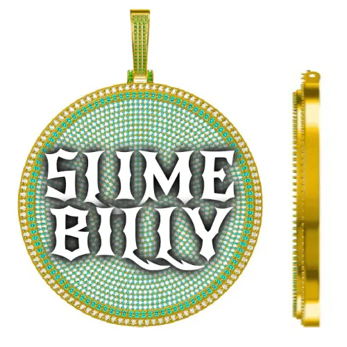 CUSTOM LETTER NECKLACE 3D BIG DISC sold by The GUU Shop