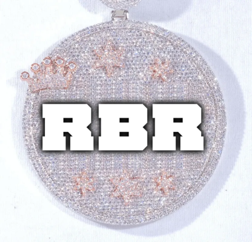 CUSTOM LETTER NECKLACE 3D BIG CROWN DISC made by The GUU Shop