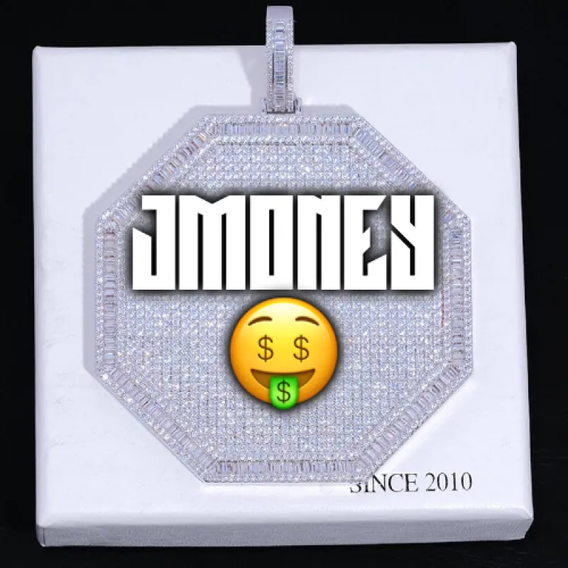 CUSTOM LETTER NECKLACE 3D BIG OCTAGON made by The GUU Shop