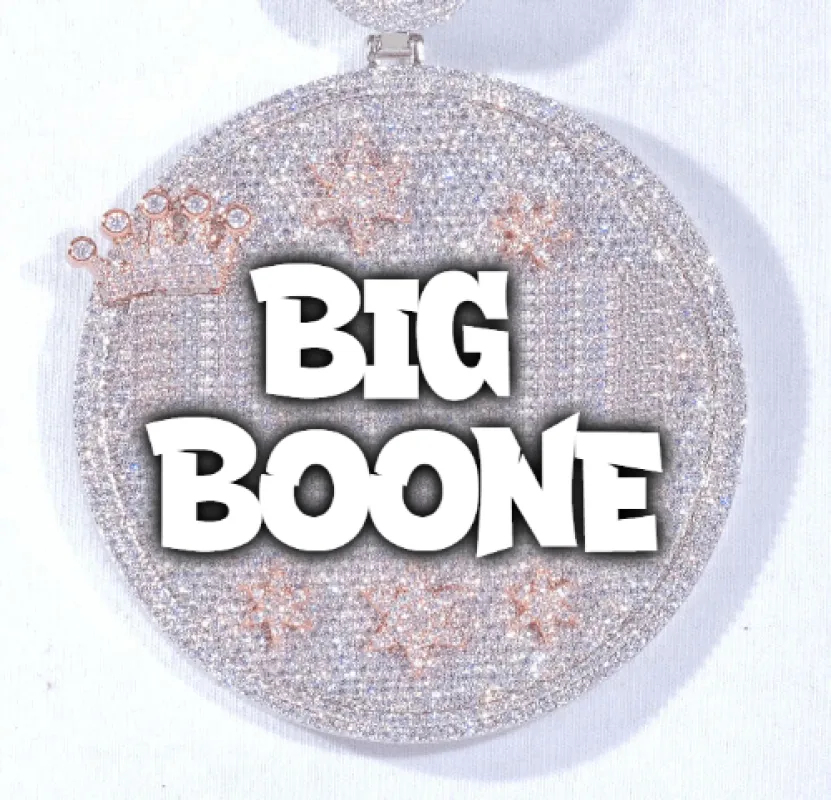 CUSTOM LETTER NECKLACE 3D BIG CROWN DISC made by The GUU Shop