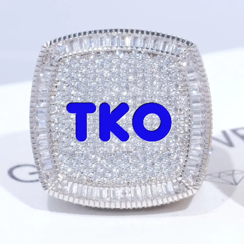 CUSTOM LETTER 3D ICED RING made by The GUU Shop