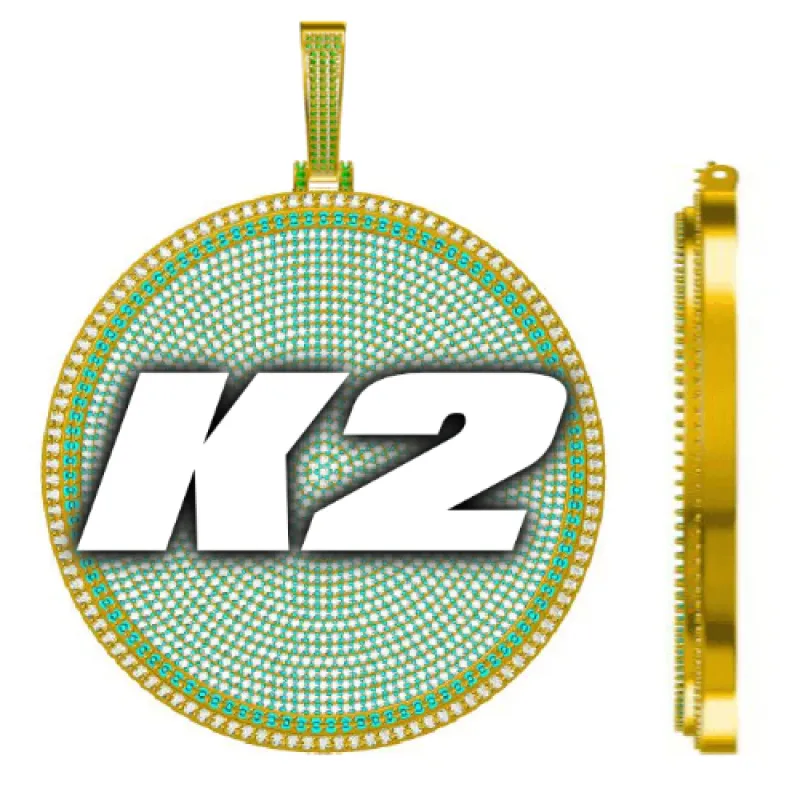 CUSTOM LETTER NECKLACE 3D BIG DISC made by The GUU Shop