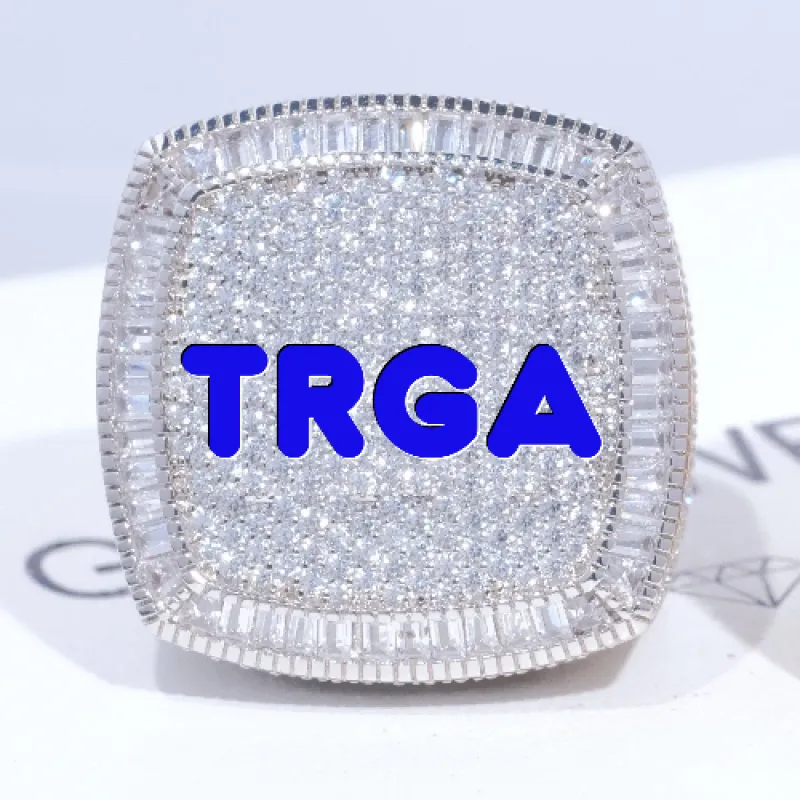 CUSTOM LETTER 3D ICED RING made by The GUU Shop