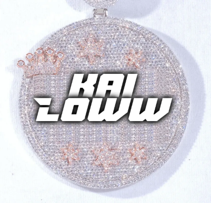 CUSTOM LETTER NECKLACE 3D BIG CROWN DISC made by The GUU Shop