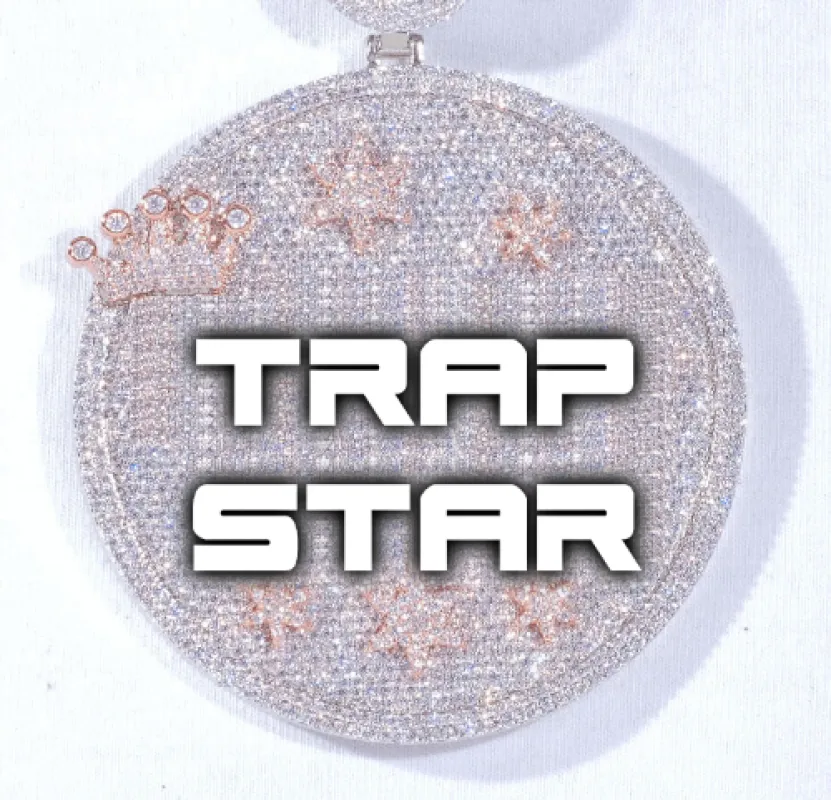 CUSTOM LETTER NECKLACE 3D BIG CROWN DISC sold by The GUU Shop