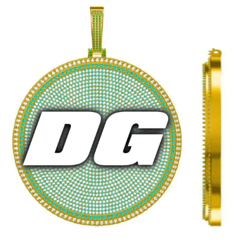 CUSTOM LETTER NECKLACE 3D BIG DISC made by The GUU Shop