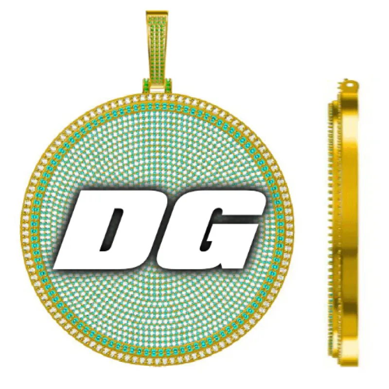 CUSTOM LETTER NECKLACE 3D BIG DISC made by The GUU Shop