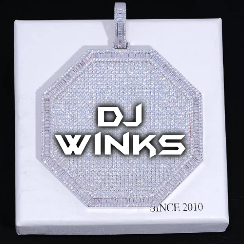 CUSTOM LETTER NECKLACE 3D BIG OCTAGON made by The GUU Shop