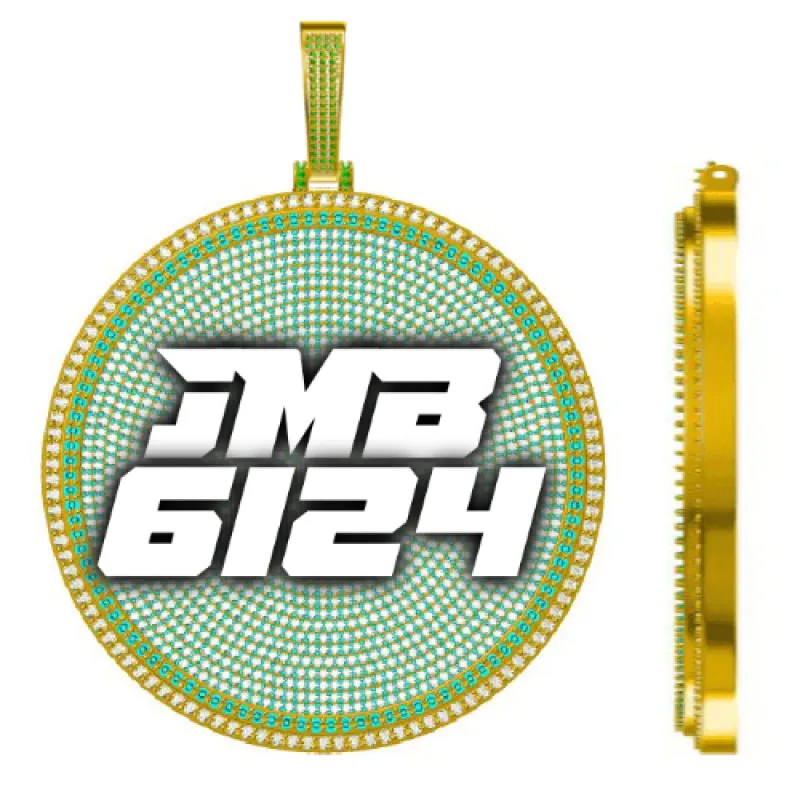 CUSTOM LETTER NECKLACE 3D BIG DISC sold by The GUU Shop