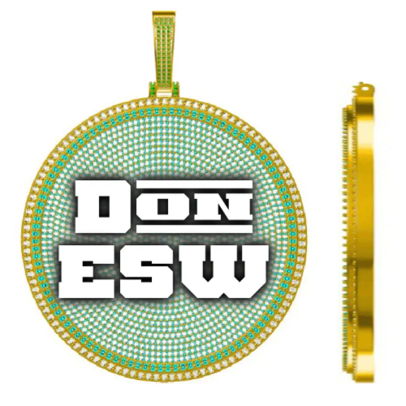 CUSTOM LETTER NECKLACE 3D BIG DISC made by The GUU Shop