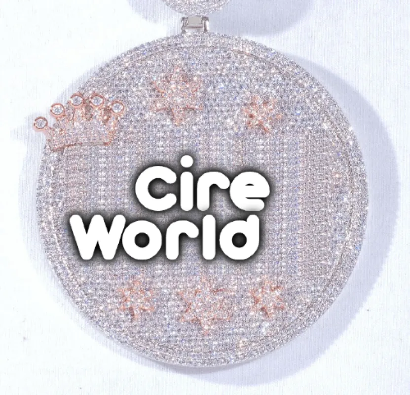 CUSTOM LETTER NECKLACE 3D BIG CROWN DISC made by The GUU Shop