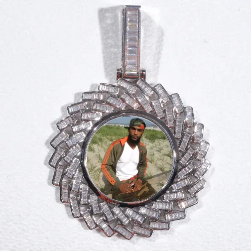 Large 3D Baguette Custom Picture Pendant sold by The GUU Shop