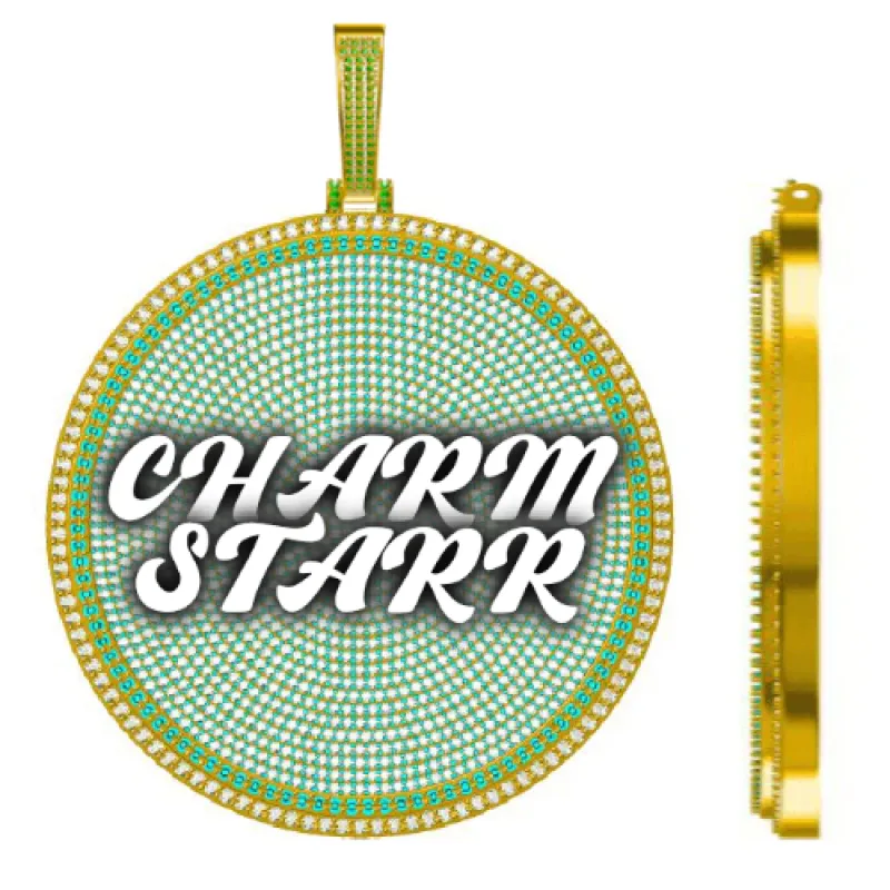 CUSTOM LETTER NECKLACE 3D BIG DISC made by The GUU Shop