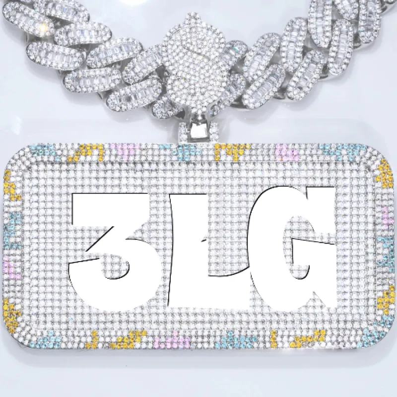 CUSTOM LETTER NECKLACE 3D COLORFUL SQUARE sold by The GUU Shop