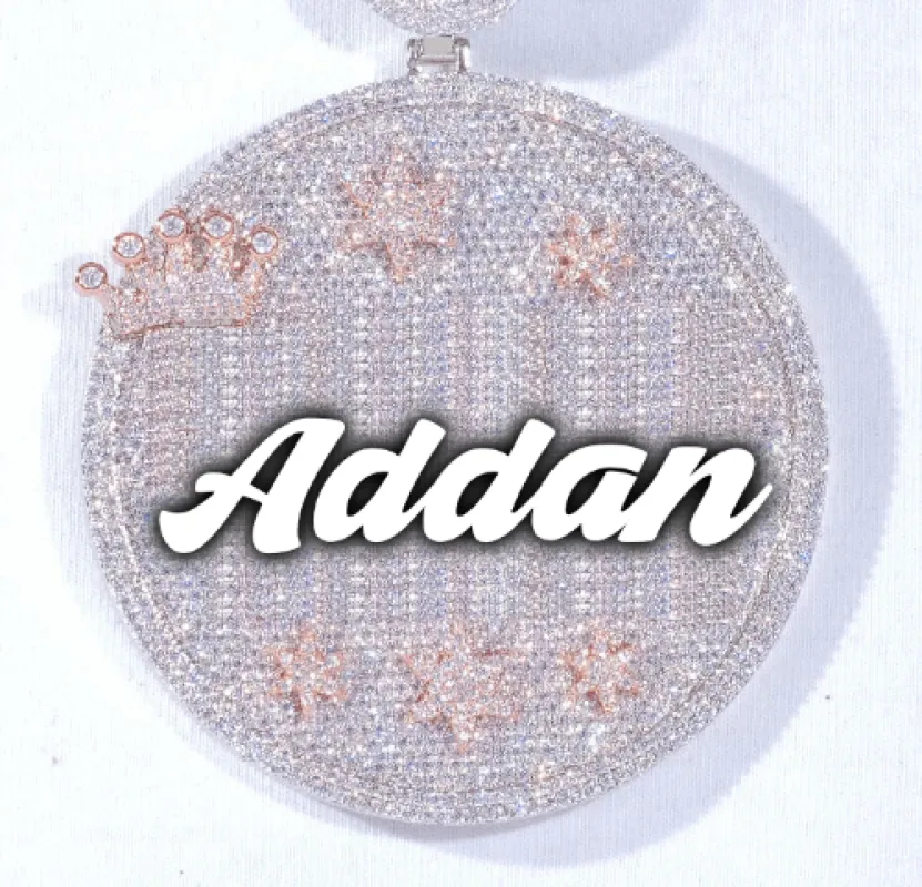 CUSTOM LETTER NECKLACE 3D BIG CROWN DISC made by The GUU Shop