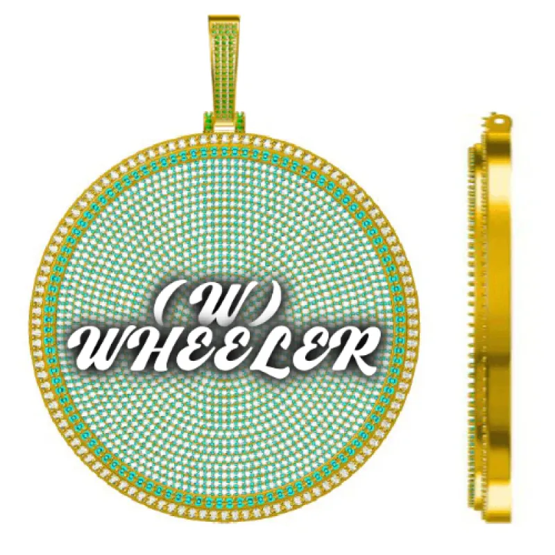 CUSTOM LETTER NECKLACE 3D BIG DISC made by The GUU Shop