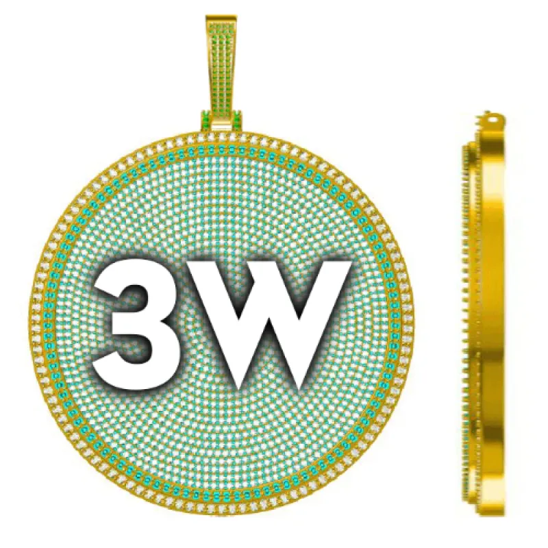 CUSTOM LETTER NECKLACE 3D BIG DISC made by The GUU Shop