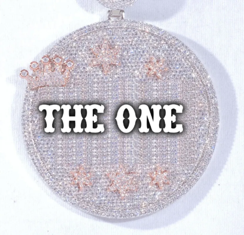 CUSTOM LETTER NECKLACE 3D BIG CROWN DISC made by The GUU Shop