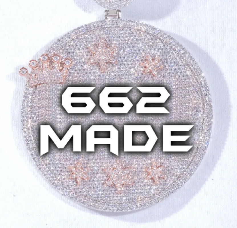 CUSTOM LETTER NECKLACE 3D BIG CROWN DISC made by The GUU Shop