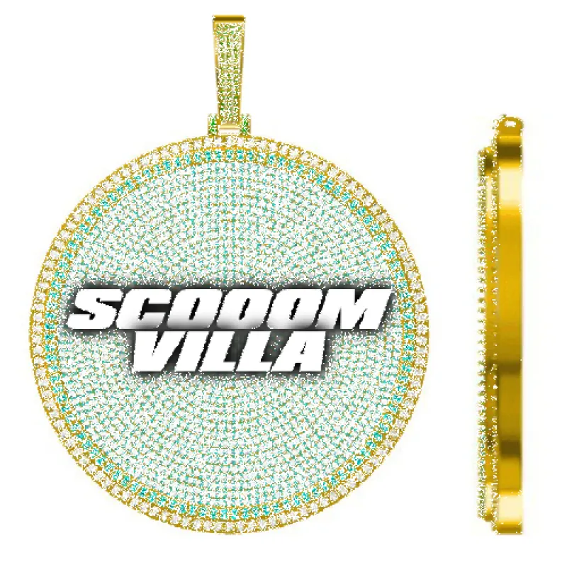 CUSTOM LETTER NECKLACE 3D BIG DISC sold by The GUU Shop