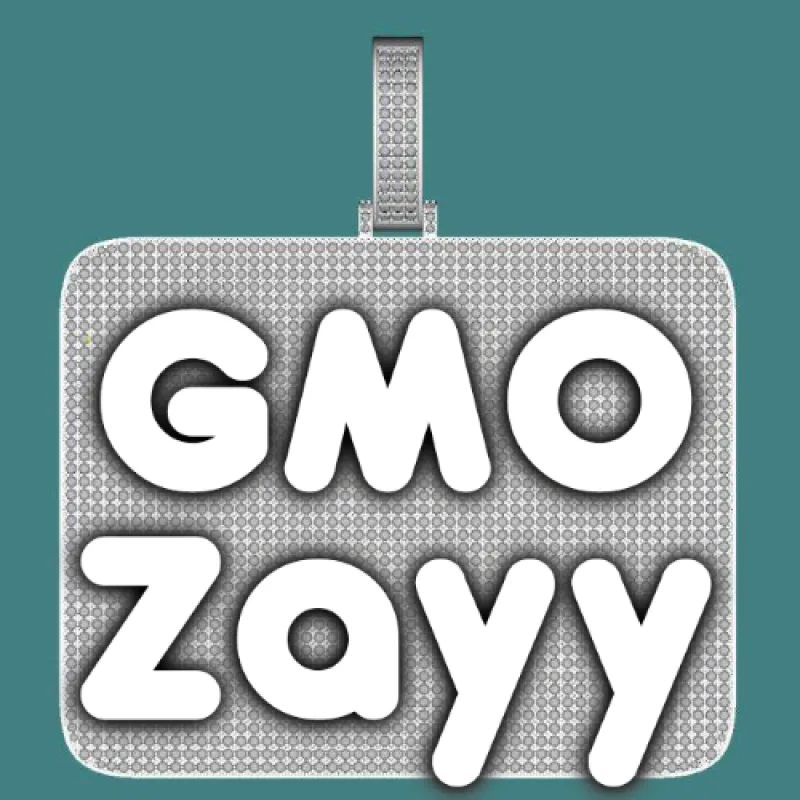 CUSTOM LETTER NECKLACE 3D BIG SQUARE made by The GUU Shop