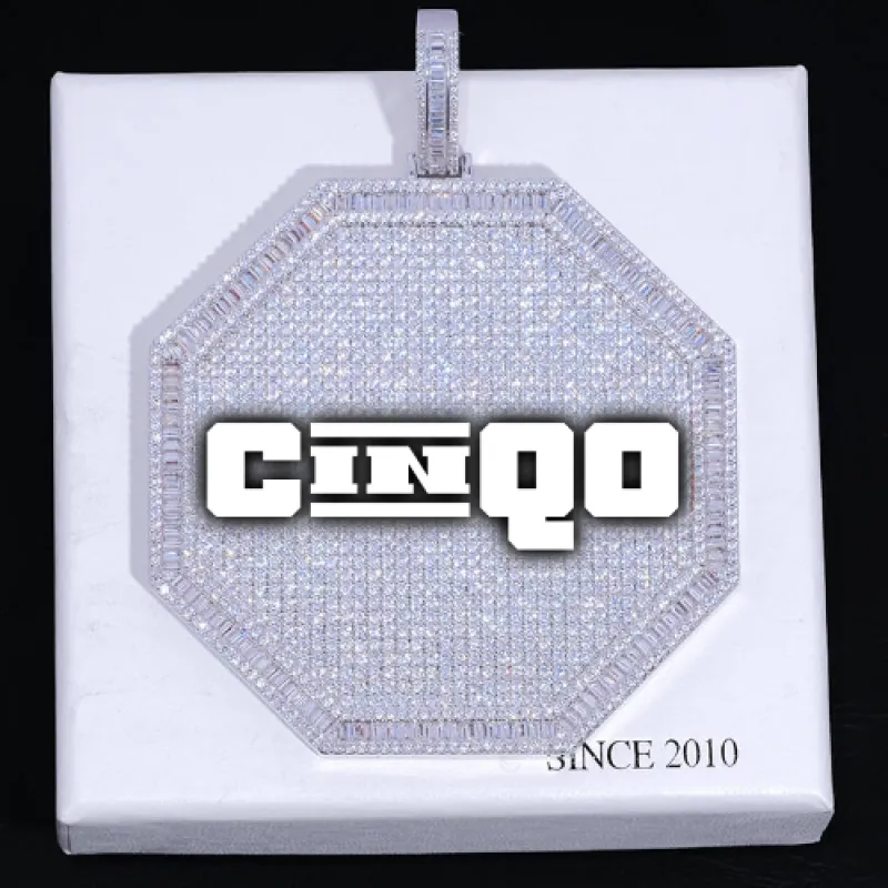 CUSTOM LETTER NECKLACE 3D BIG OCTAGON made by The GUU Shop